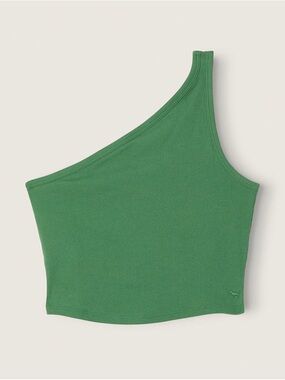 PINK Victoria's Secret One-Shoulder Ribbed Tank Top in Green